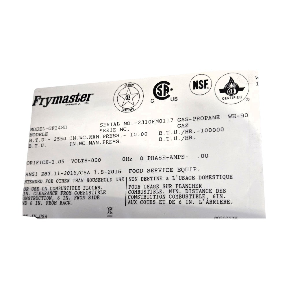 Garland GF14SD Floor Fryer - Propane