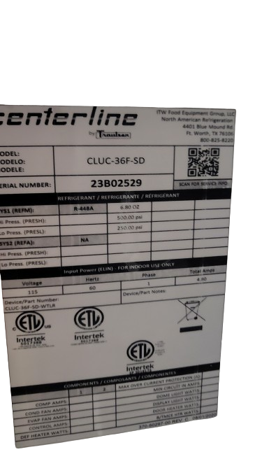 Centerline CLUC-36F-SD Undercounter Freezer