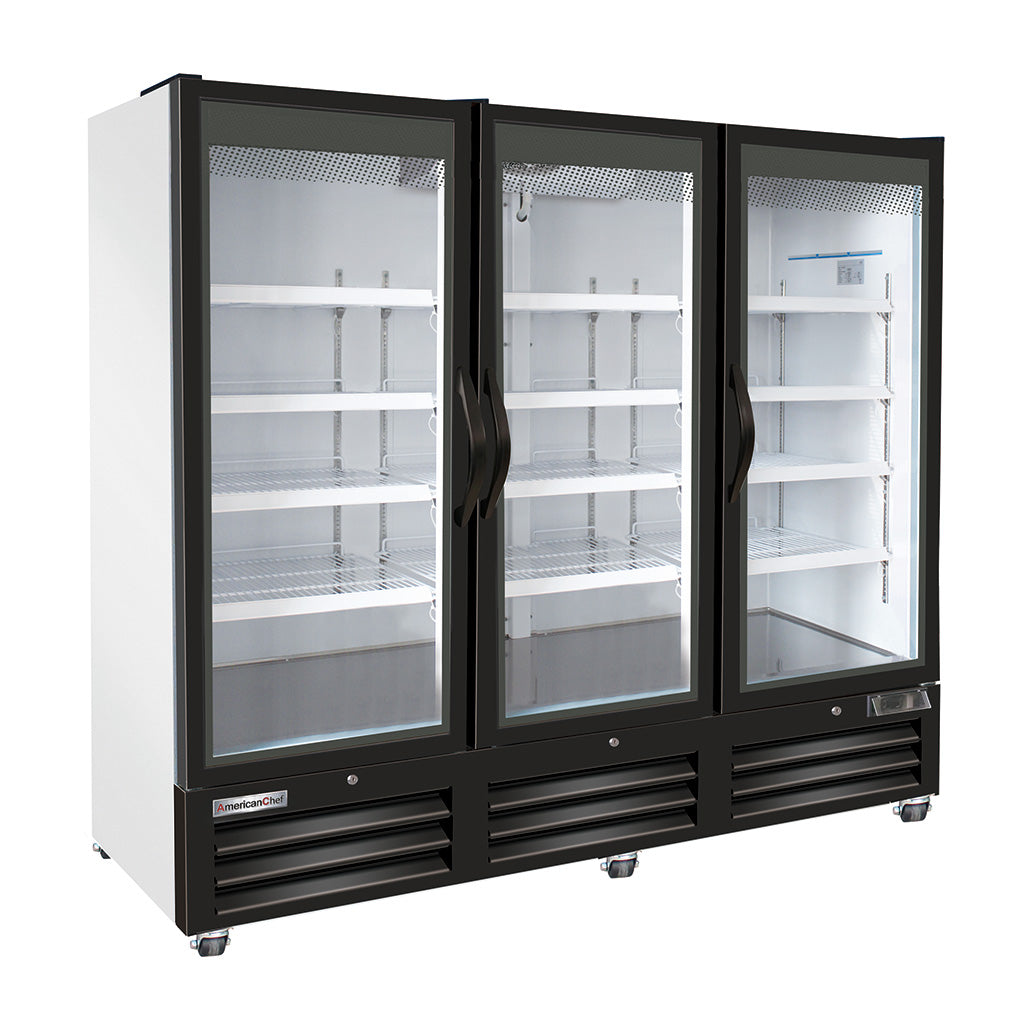 American Chef 81" Glass Door Merchandiser Refrigerator R3G-81B