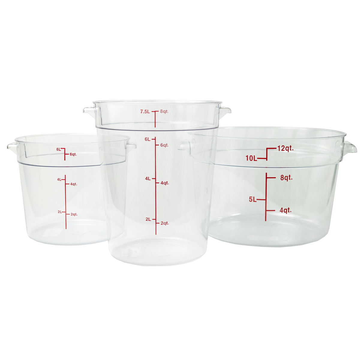 American Chef FSCR-6C - Round Storage Container, Clear Polycarbonate - 6 Quart, Polycarbonate