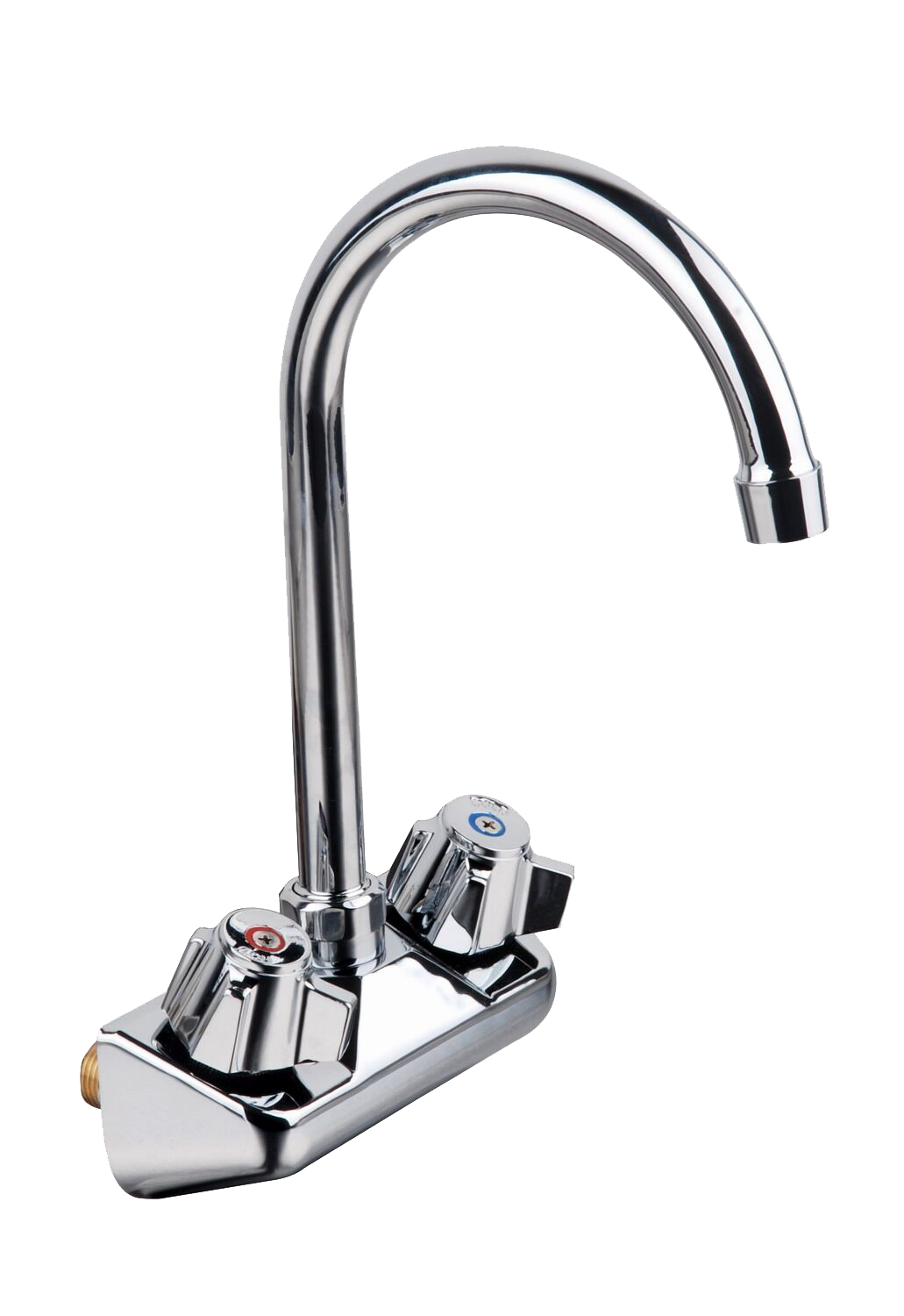 American Chef FW-4-4G Wall-Mounted Faucet – Lead Free, 4" Centers, 3-1/2" Gooseneck Spout