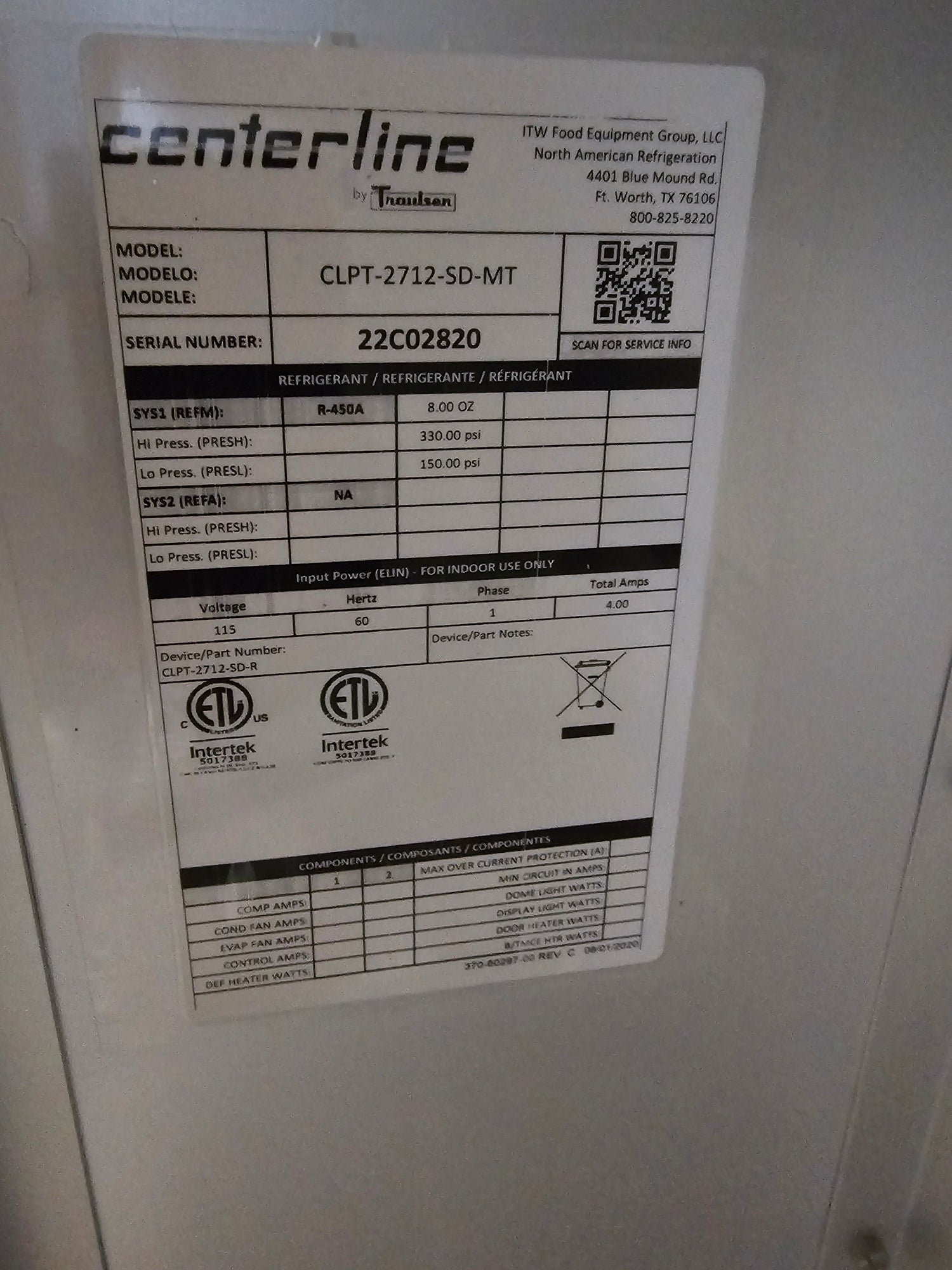 Centerline CLPT-2712-SD 27″ 1 Door Mega Top Refrigerator