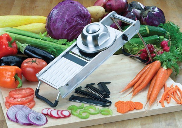 Winco MDL-18 Mandoline Slicer Set with Built-In Blades