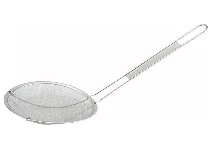 Winco Single Mesh Strainer, Stainless Steel, Coarse - VRS Restaurant Equipment & Supply Store