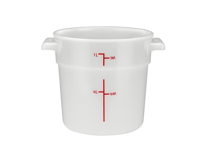 Winco Round Storage Container, White, Polypropylene - VRS Restaurant Equipment & Supply Store