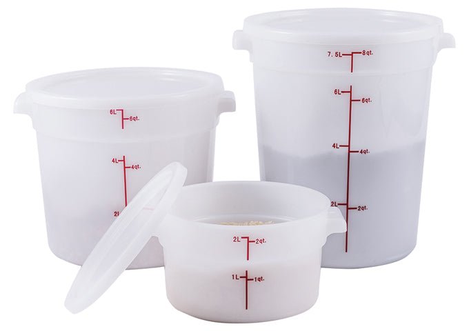 Winco Cover For Round Storage Container, White, Polypropylene - VRS Restaurant Equipment & Supply Store