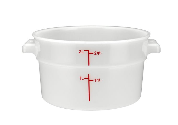 Winco Round Storage Container, White, Polypropylene - VRS Restaurant Equipment & Supply Store