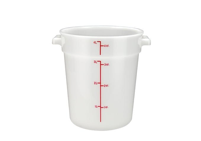 Winco Round Storage Container, White, Polypropylene - VRS Restaurant Equipment & Supply Store