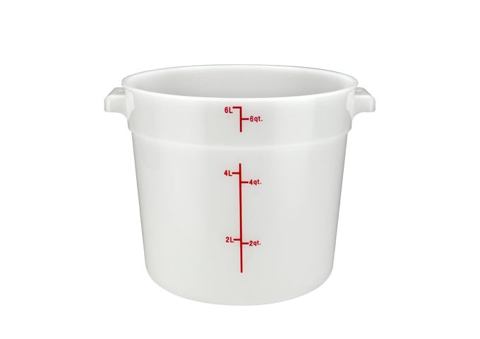 Winco Round Storage Container, White, Polypropylene - VRS Restaurant Equipment & Supply Store