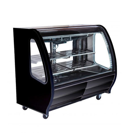 Pro-Kold DDC-60 56″ Curved Glass 2 Door Floor Refrigerated Display Case - VRS Restaurant Equipment & Supply Store