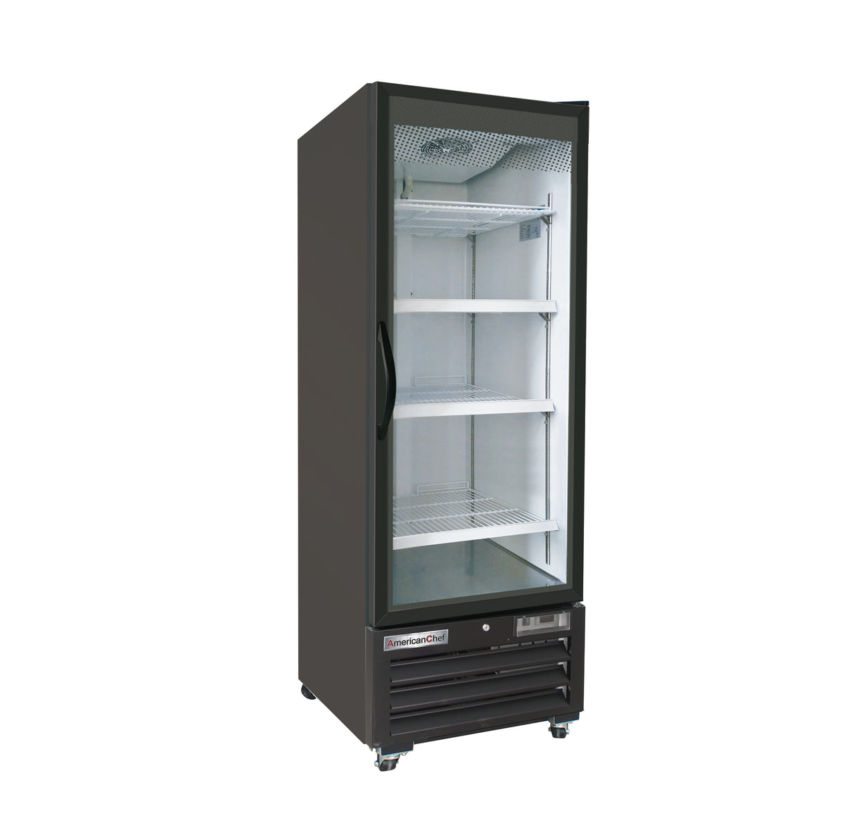 American Chef 27" One Door Glass Black Freezer F1G-27B