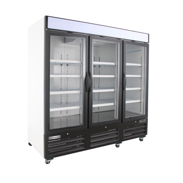 American Chef 81″ Glass Door Merchandiser Freezer R3G-81-WS - VRS Restaurant Equipment & Supply Store