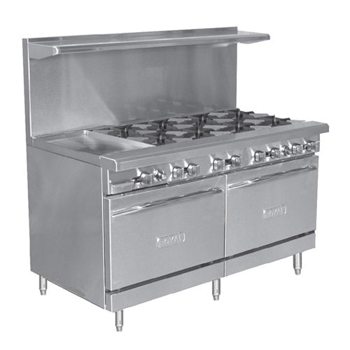 Royal RR-2G48 60″ Propane Gas Range With 48″ Griddle - VRS Restaurant Equipment & Supply Store