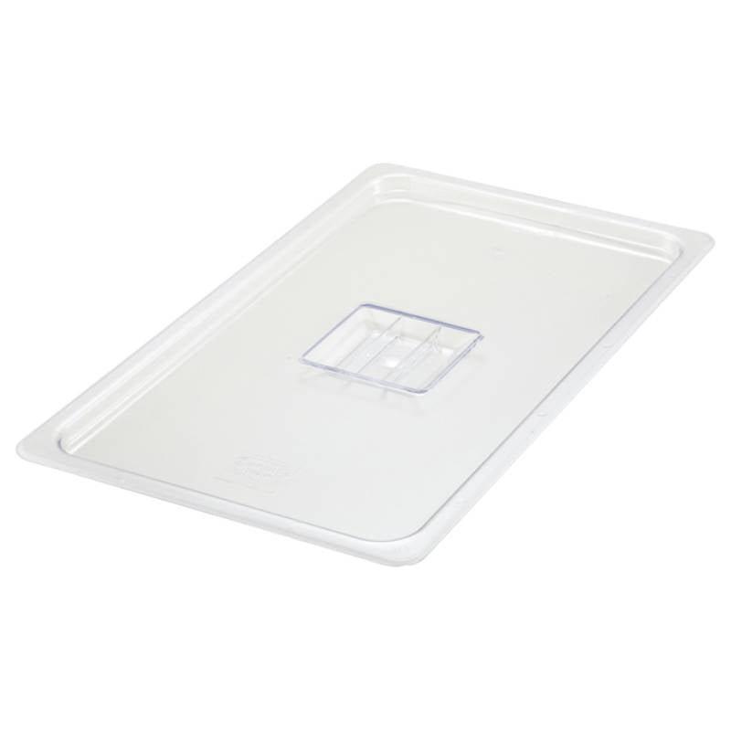 Winco Polycarbonate Food Pan Cover, Slotted - VRS Restaurant Equipment & Supply Store