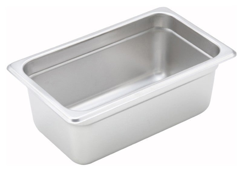 Winco 1/4 Size Stainless Steel Anti-Jam Steam Table Pans - VRS Restaurant Equipment & Supply Store