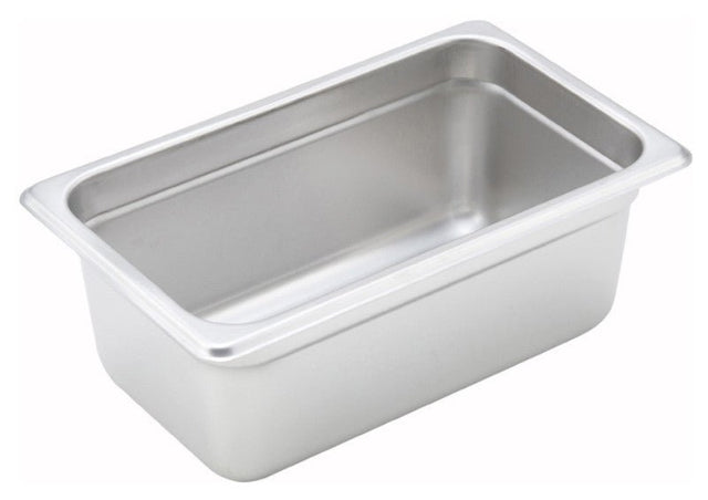 Winco 1/4 Size Stainless Steel Anti-Jam Steam Table Pans - VRS Restaurant Equipment & Supply Store