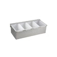 Winco CDP-4 4 Compartment Stainless Steel Condiment Holder - VRS Restaurant Equipment & Supply Store