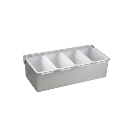 Winco CDP-4 4 Compartment Stainless Steel Condiment Holder - VRS Restaurant Equipment & Supply Store