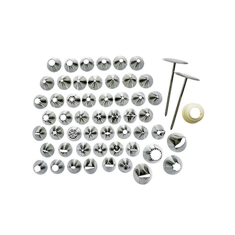 Winco CDT-52 Cake Decorating Set, 52 Tips, Stainless Steel - VRS Restaurant Equipment & Supply Store