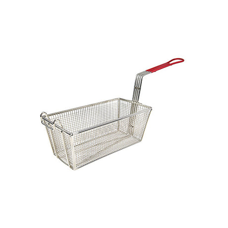 Winco FB-25 12 7/8″ Rectangular Fry Basket With Red Handle - VRS Restaurant Equipment & Supply Store
