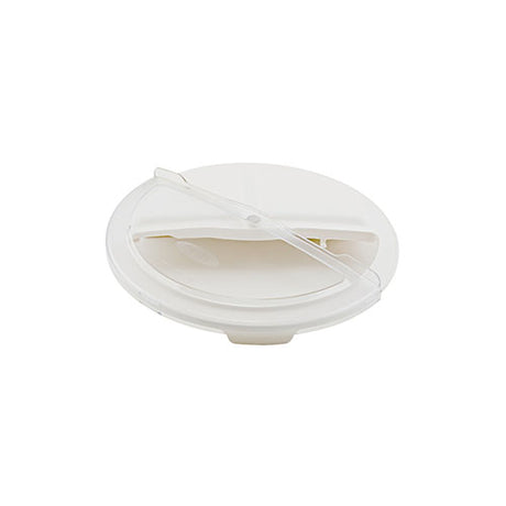 Winco FCW-20RC Rotating Lid Fits On 20 Gallon White Polypropylene Container - VRS Restaurant Equipment & Supply Store