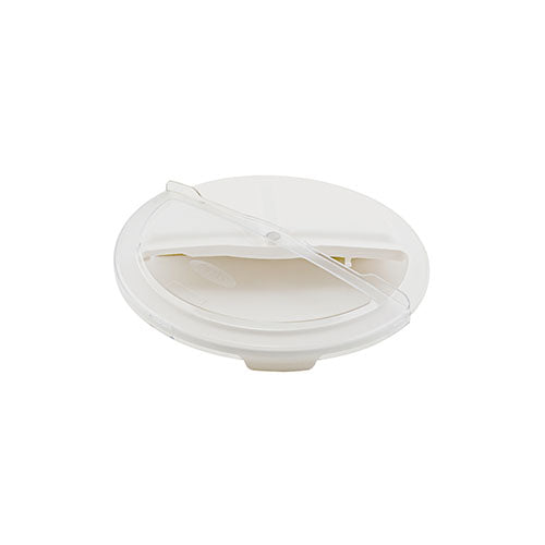 Winco FCW-32RC Rotating Lid Fits On 32 Gallon White Polypropylene Container - VRS Restaurant Equipment & Supply Store