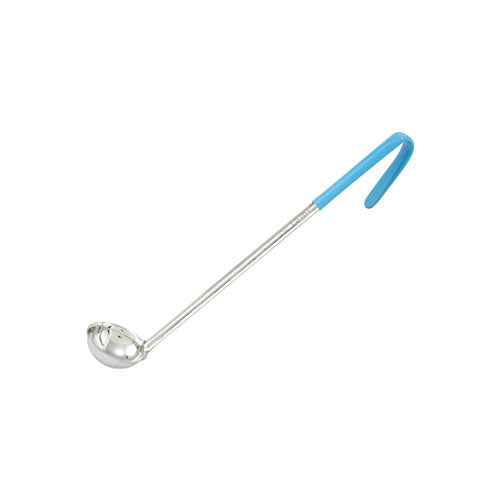 Winco LDC-05 1 1/2 Oz Stainless Steel Serving Ladle With Teal Handle - VRS Restaurant Equipment & Supply Store