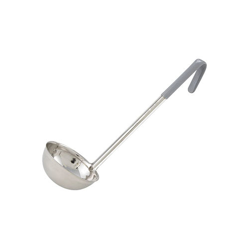 Winco LDC-12 12 Oz Stainless Steel Serving Ladle With Teal Handle - VRS Restaurant Equipment & Supply Store