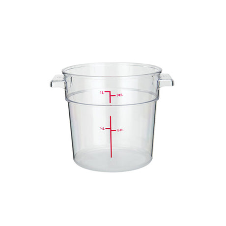 Winco Round Storage Container, Clear Polycarbonate - VRS Restaurant Equipment & Supply Store