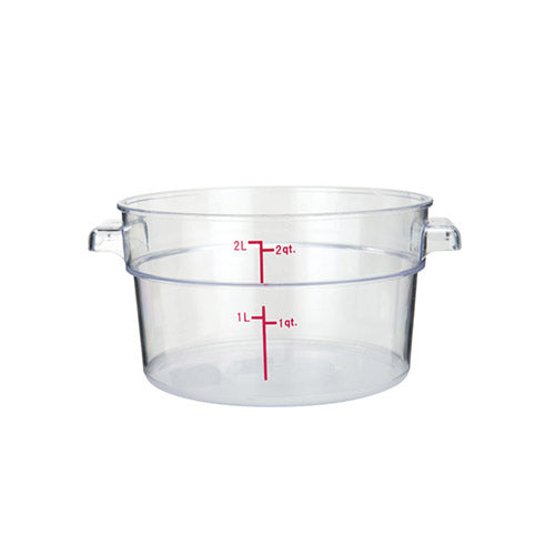 Winco PCRC-2 2 Qt Clear Round Food Container - VRS Restaurant Equipment & Supply Store
