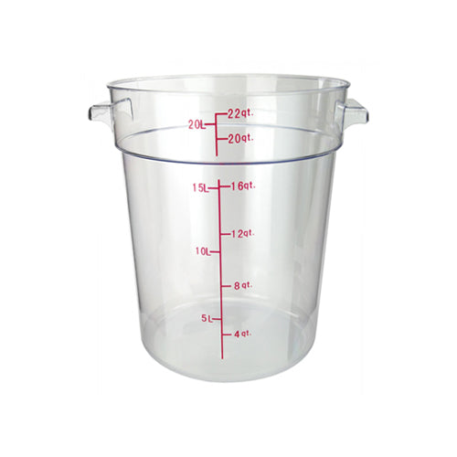 Winco PCRC-22 22 Qt Clear Round Food Container - VRS Restaurant Equipment & Supply Store