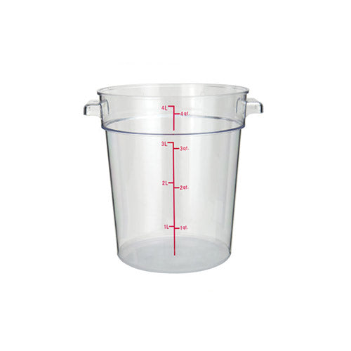 Winco PCRC-4 4 Qt Clear Round Food Container - VRS Restaurant Equipment & Supply Store