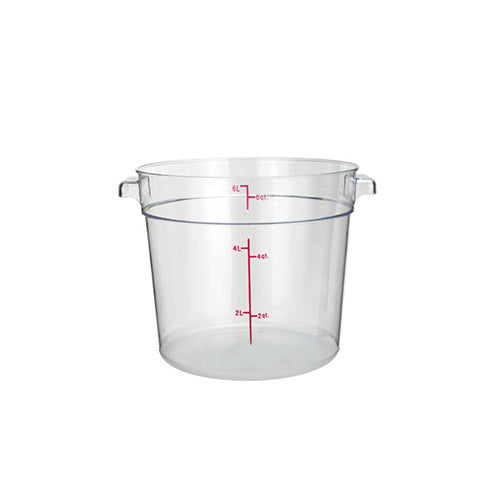 Winco PCRC-6 6 Qt Clear Round Food Container - VRS Restaurant Equipment & Supply Store