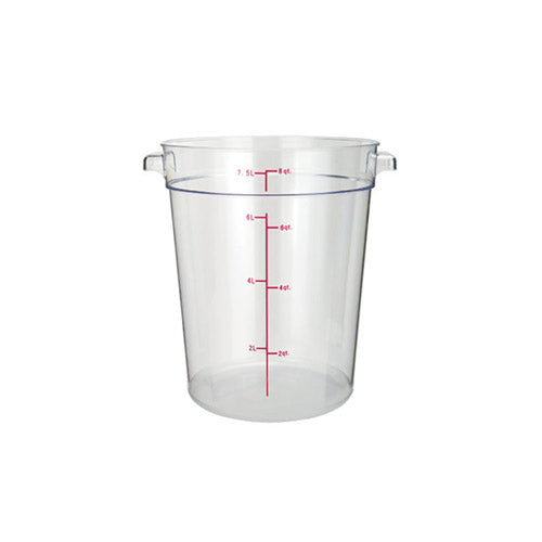 Winco PCRC-8 8 Qt Clear Round Food Container - VRS Restaurant Equipment & Supply Store