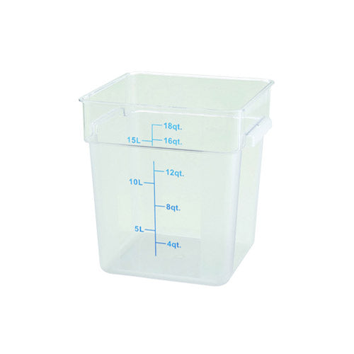 Winco PCSC-18C 18Qt Polycarbonate Clear Square Food Container - VRS Restaurant Equipment & Supply Store
