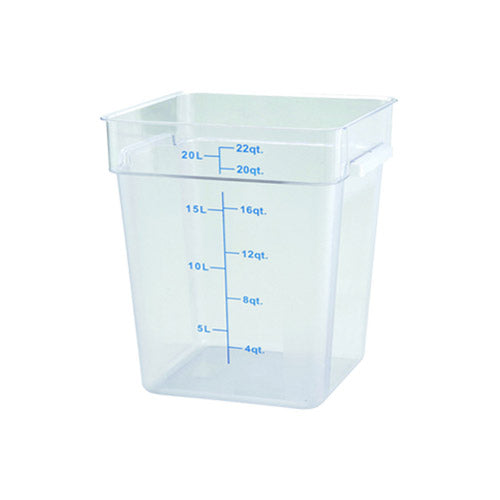 Winco PCSC-22C 22Qt Polycarbonate Clear Square Food Container - VRS Restaurant Equipment & Supply Store