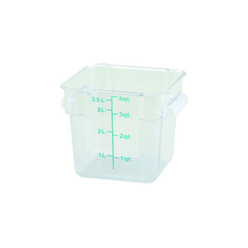 Winco PCSC-4C 4Qt Polycarbonate Clear Square Food Container - VRS Restaurant Equipment & Supply Store
