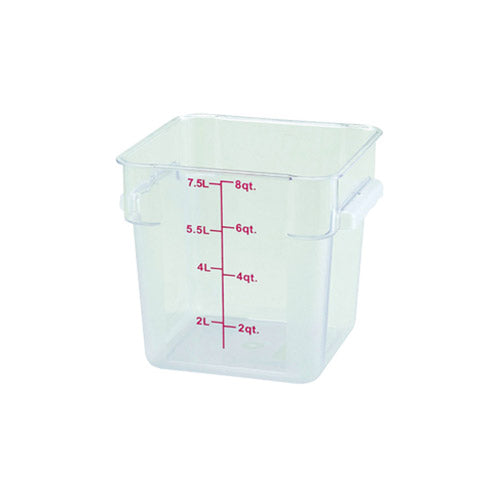 Winco PCSC-8C 8Qt Polycarbonate Clear Square Food Container - VRS Restaurant Equipment & Supply Store