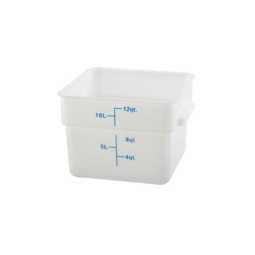 Winco PESC-12 12 Qt Polypropylene White Square Food Container - VRS Restaurant Equipment & Supply Store