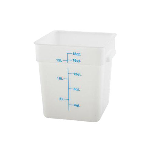 Winco PESC-18 18 Qt Polypropylene White Square Food Container - VRS Restaurant Equipment & Supply Store