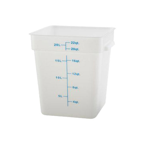 Winco PESC-22 22 Qt Polypropylenea White Square Food Container - VRS Restaurant Equipment & Supply Store