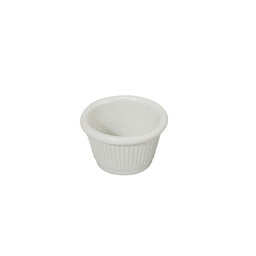 Winco RFM-4W 4 Oz Fluted White Melamine Ramekin - VRS Restaurant Equipment & Supply Store