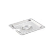 Winco SPCS 1/6 Size Stainless Steal Slotted Steam Table / Hotel Pan Cover - VRS Restaurant Equipment & Supply Store