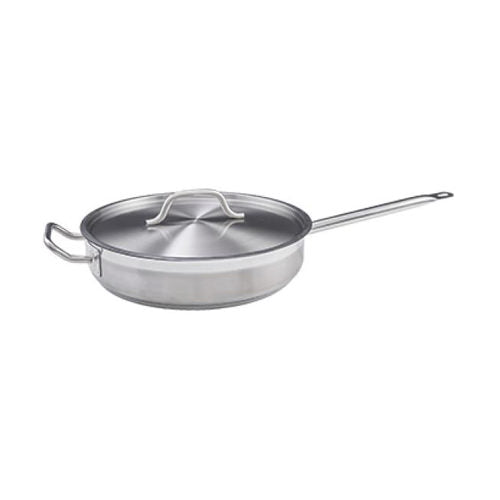 Winco SSET-3 3 Qt Premium Stainless Steel Saute Pan With Cover - VRS Restaurant Equipment & Supply Store