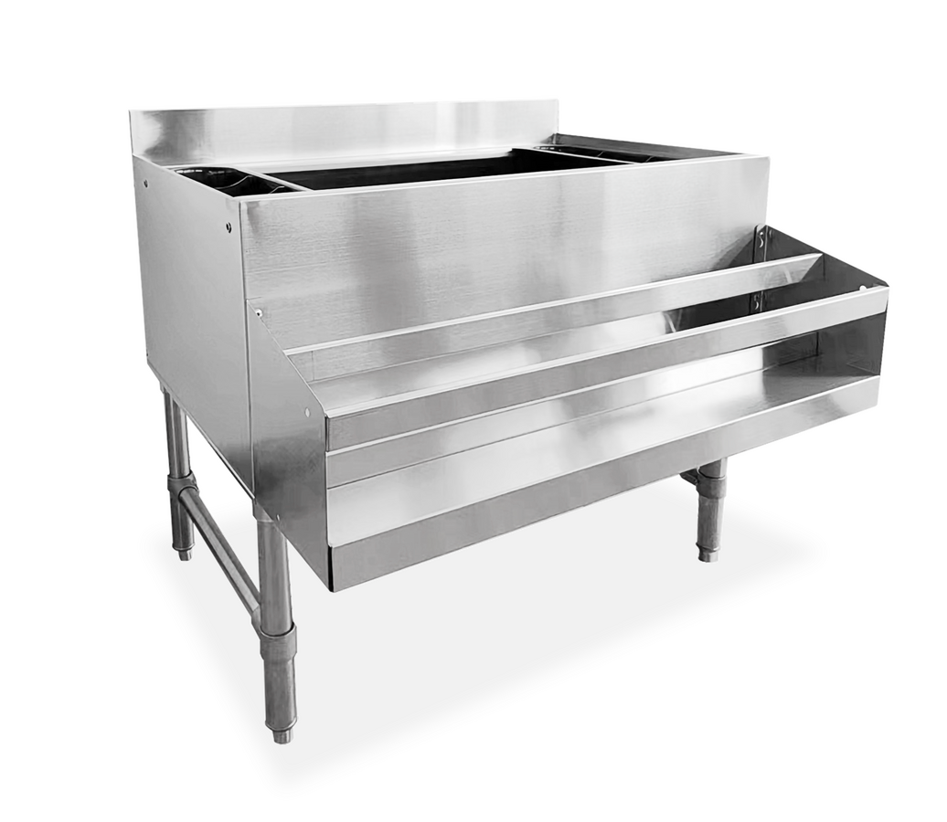 Omcan 36″ Ice Bin with 3″ Backsplash and 2 Holders