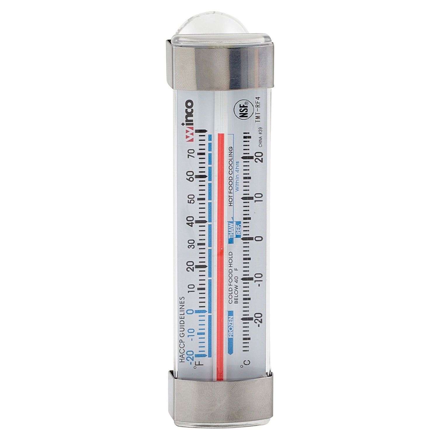 Winco TMT-RF4 - Refrigerator/Freezer Thermometer, Suction Cup