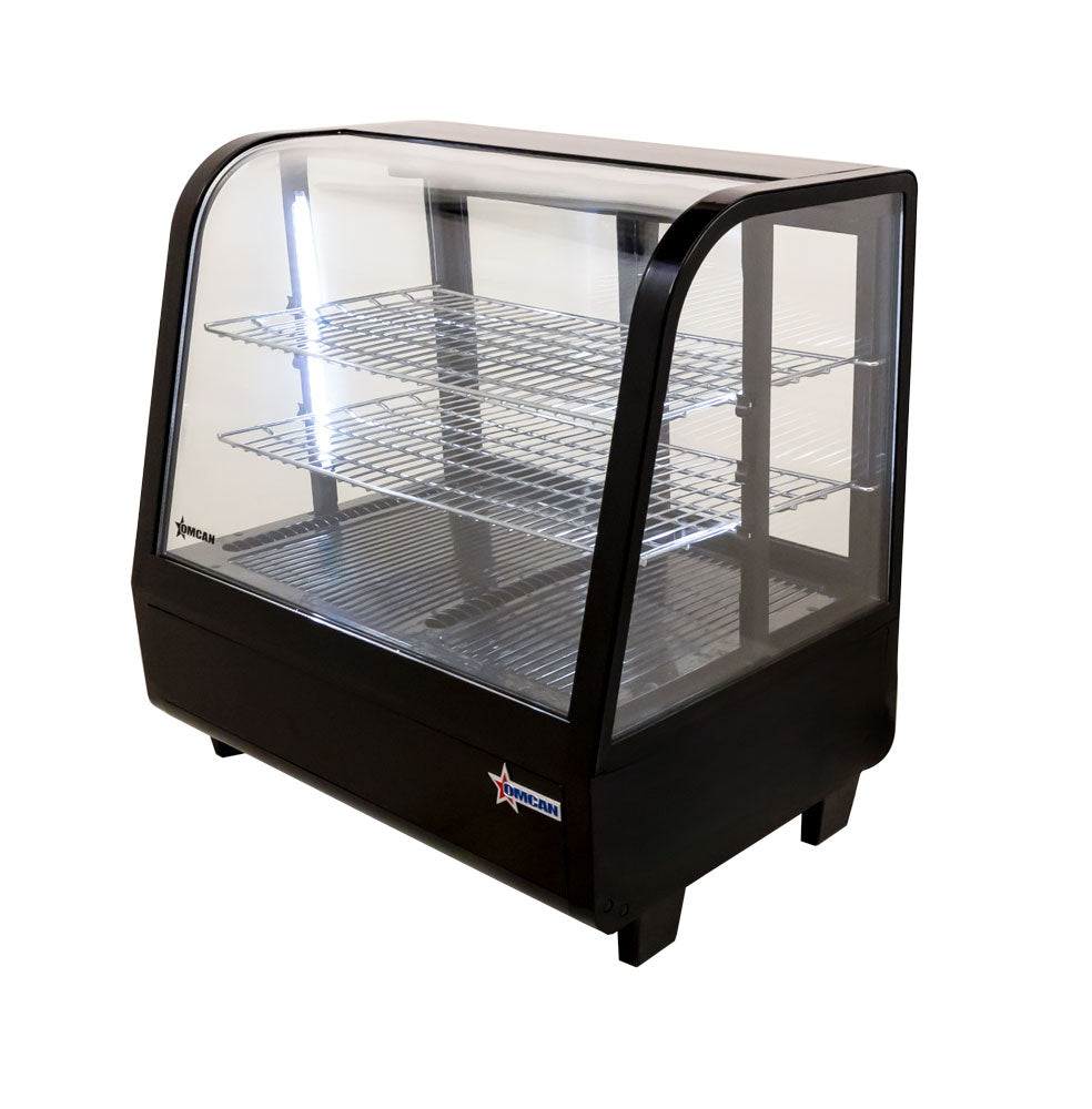 Omcan 27” Black Countertop Refrigerated Display with 3.5cu.ft. / 100L Capacity – 110V, 170W