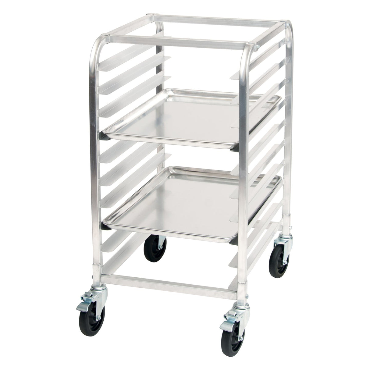 Winco ALRK-10BK - 10-Tier End-Load Sheet Pan Rack with Brakes - 3" Spacing