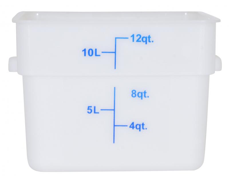 Omcan 12 QT Polypropylene White Square Food Storage Container