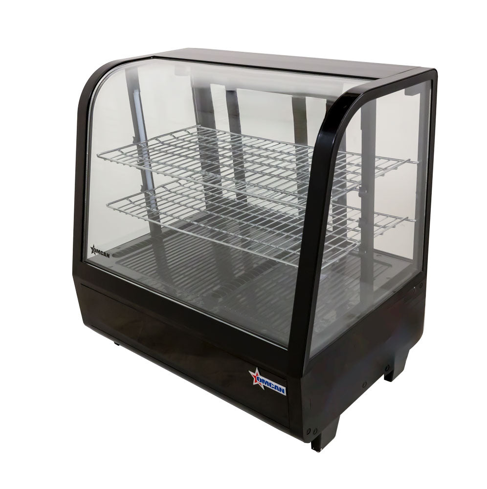 Omcan 27” Black Countertop Refrigerated Display with 3.5cu.ft. / 100L Capacity – 110V, 170W